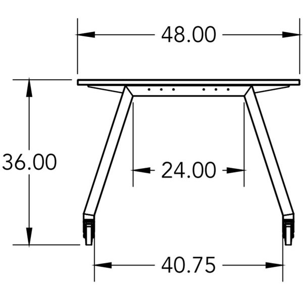 Smith System Planner Studio Table with Glides - 60"W x 48"D x 36"H