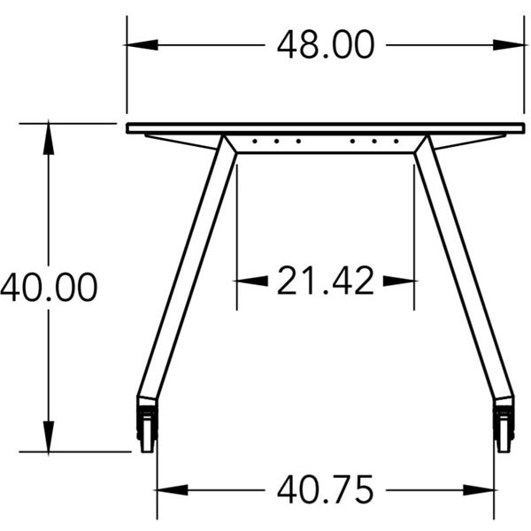 Smith System Planner Studio Table with Glides - 60"W x 48"D x 40"H