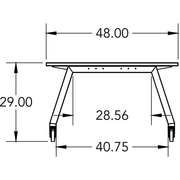 Smith System Planner Studio Table with Glides - 72"W x 48"D x 29"H