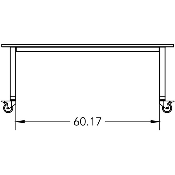 Smith System Planner Studio Table with Glides - 72"W x 48"D x 36"H