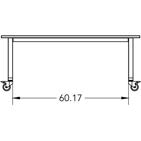 Smith System Planner Studio Table with Glides - 72"W x 48"D x 36"H