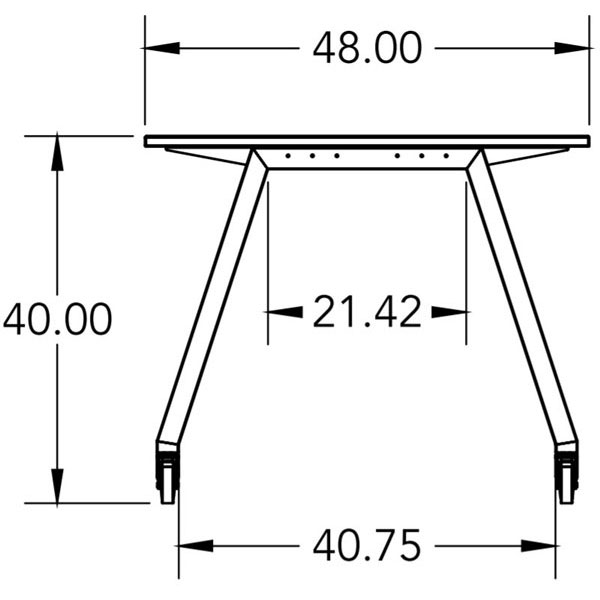 Smith System Planner Studio Table with Glides - 72"W x 48"D x 40"H