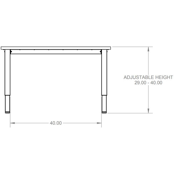 Smith System Planner Studio Adjustable Height Laminate Top Table with Glides - 48"W x 30"D x 29"-40"H