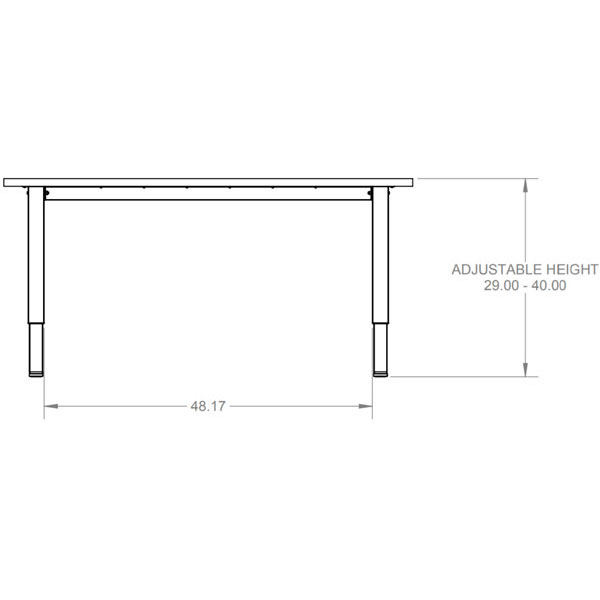 Smith System Planner Studio Adjustable Height Butcher Block Top Table with Glides - 60"W x 30"D x 29"-40"H