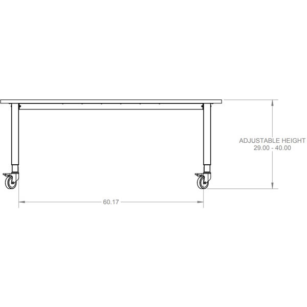 Smith System Planner Studio Adjustable Height Laminate Top Table with Casters - 72"W x 30"D x 29"-40"H