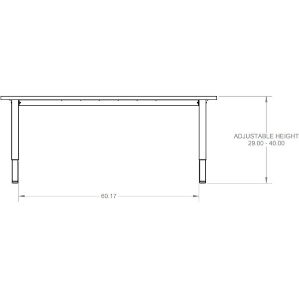 Smith System Planner Studio Adjustable Height Laminate Top Table with Glides - 72"W x 30"D x 29"-40"H