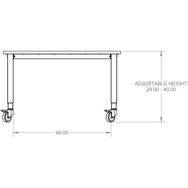 Smith System Planner Studio Adjustable Height Laminate Top Table with Casters - 48"W x 30"D x 29"-40"H