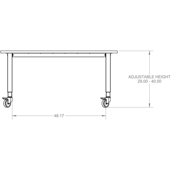 Smith System Planner Studio Adjustable Height Laminate Top Table with Casters - 60"W x 30"D x 29"-40"H