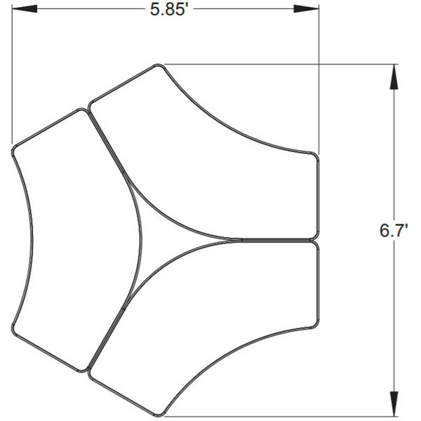 Smith System EL60CR Crescent Elemental Activity Table, 60" x 30"