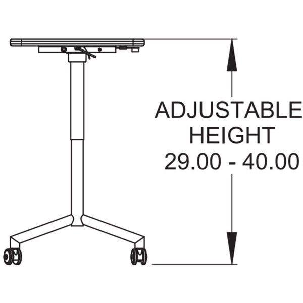 Elemental Nest & Fold Adjustable Height Activity Table - 48"W x 24"D