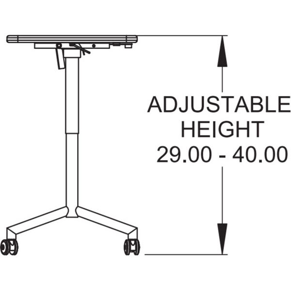 Elemental Nest & Fold Adjustable Height Activity Table - 60"W x 24"D
