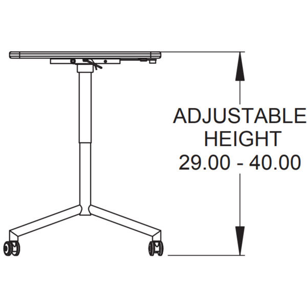 Elemental Nest & Fold Adjustable Height Activity Table - 48"W x 30"D