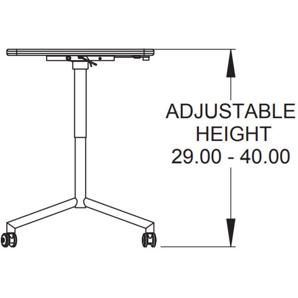 Elemental Nest & Fold Adjustable Height Activity Table - 60"W x 30"D