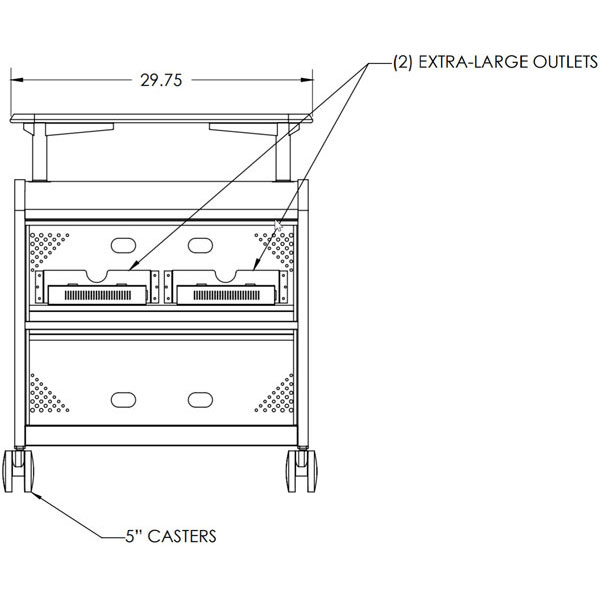 Smith System Cascade Mid-Case Presentation Cart