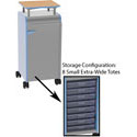 Smith System Cascade Mini-Cabinet with Locking Door, 8 Small Extra Wide (EW) Totes, and Riser