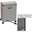 Smith System Cascade Mid-Cabinet with Locking Door and 16 Small Standard Width (SW) Totes