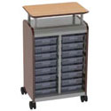 Smith System Cascade Mid-Cabinet with 16 Small Standard Width (SW) Totes and Riser