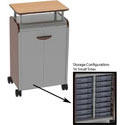 Smith System Cascade Mid-Cabinet with Locking Door, 16 Small Standard Width (SW) Totes, and Riser