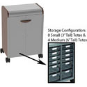 Smith System Cascade Mid-Cabinet with Locking Door and 8 Small & 4 Medium Standard Width (SW) Totes