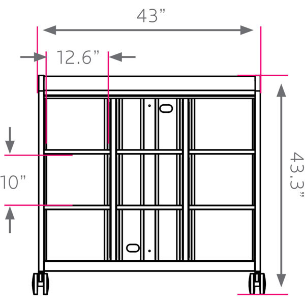 Smith System Cascade Mega-Cabinet with 9 Cubbies and Casters