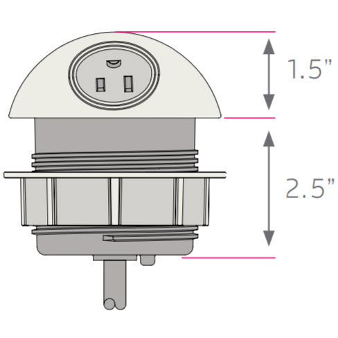 Smith System 017079 Soft Touch Dome Power Module - 2 Power Outlets & 1 USB Port