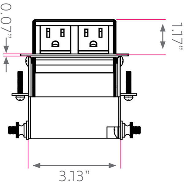 Smith System 017091 Retractable Surface Power Module - 2 Power Outlets