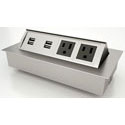 Smith System 017085 Retractable Surface Power Module - 2 Power Outlets & 4 USB Ports
