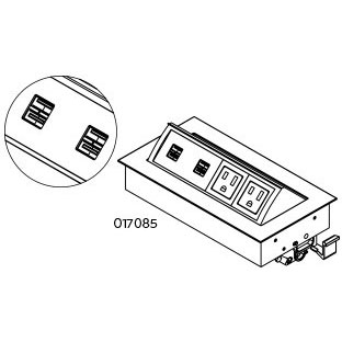 Smith System 017092 Retractable Surface Power Module - 4 Power Outlets