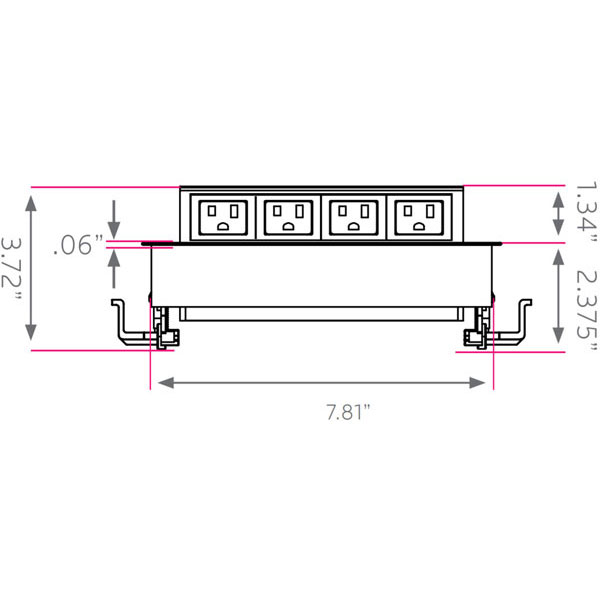 Smith System 017092 Retractable Surface Power Module - 4 Power Outlets