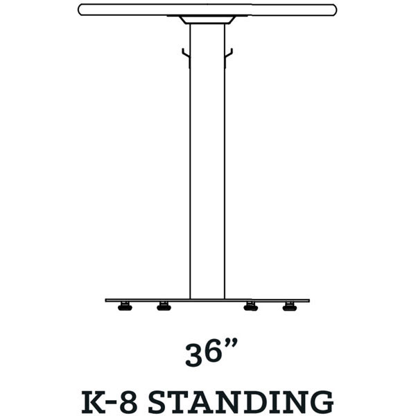 Smith System Café Table - Peanut Top, Crisscross Bases (36"H - K-8 Standing Height)