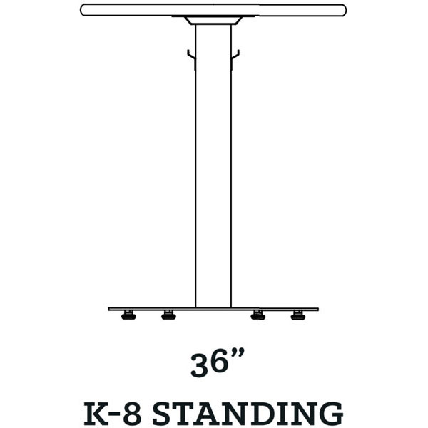 Smith System Café Table - 42" Round Top, Circular Base (36"H - K-8 Standing Height)