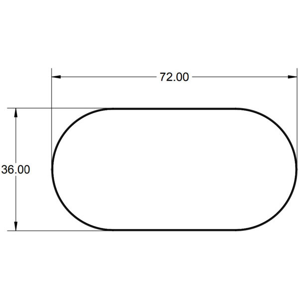 Smith System Café Table - Racetrack Top, Circular Bases (16"H - Floor/Coffee Table Height)