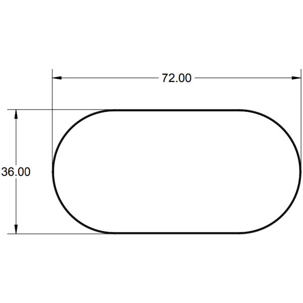 Smith System Café Table - Racetrack Top, Crisscross Bases (16"H - Floor/Coffee Table Height)