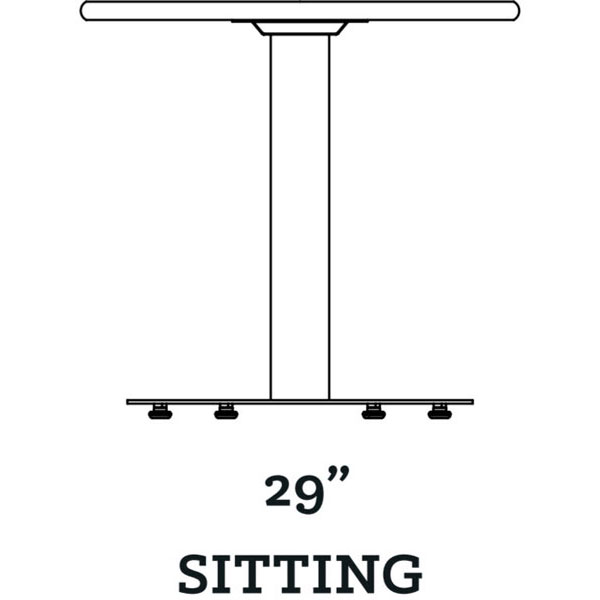 Smith System Café Table - Rectangle Top, Circular Bases (29"H - Sitting Height)