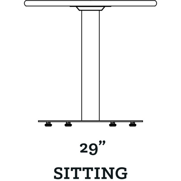 Smith System Café Table - 60"x48" Multimedia Top, Crisscross Bases (29"H - Sitting Height)