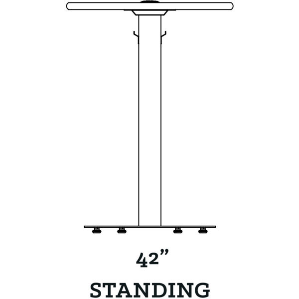 Smith System Café Table - Rectangle Top, Circular Bases (42"H - Standing Height)