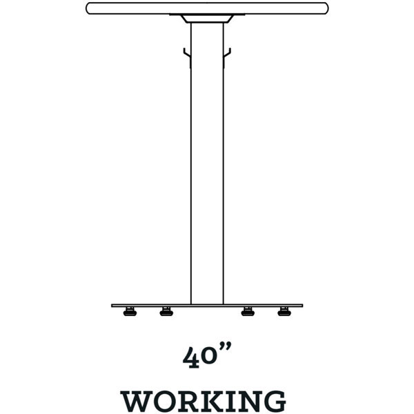 Smith System Café Table - 60"x48" Multimedia Top, Circular Bases (40"H - Working Height)