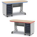 Cascade Teacher Bullet Desk with Open Single Pedestal by Smith System