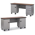 Cascade Teacher Desk with Locking Double Pedestals by Smith System