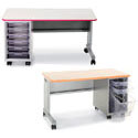 Cascade Teacher Desk with Open Single Pedestal by Smith System