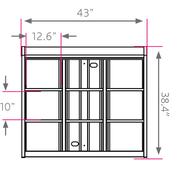 Smith System Cascade Mega-Cabinet with Locking Door, 9 Cubbies, and Glides