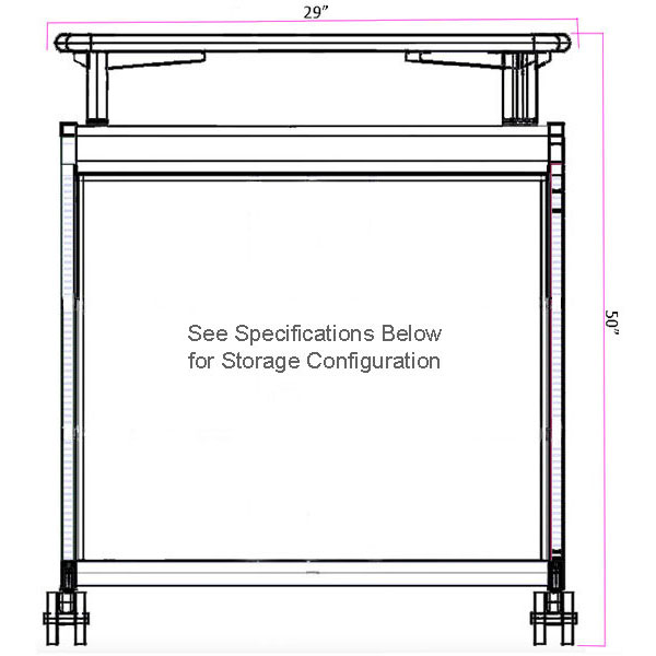 Smith System Cascade Mid-Cabinet with Locking Door, 16 Small Standard Width (SW) Totes, and Riser