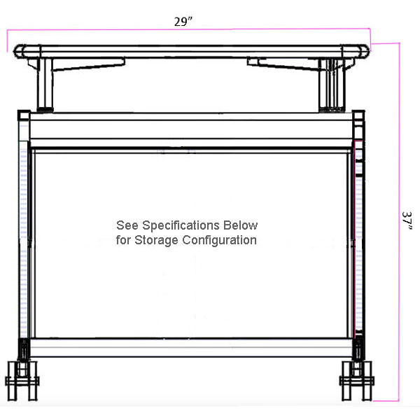 Smith System Cascade Mid-Case with Locking Door, 10 Small Standard Width (SW) Totes, and Riser