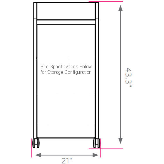 Smith System Cascade Mini-Cabinet with Locking Door and 8 Small Extra Wide (EW) Totes