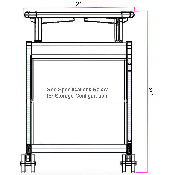 Smith System Cascade Mini-Case with 5 Small Extra Wide (EW) Totes and Riser