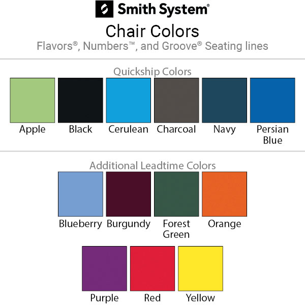 Interchange Diamond Desk Bundle - Eighteen Desks + Eighteen 18" Flavors Chairs by Smith System